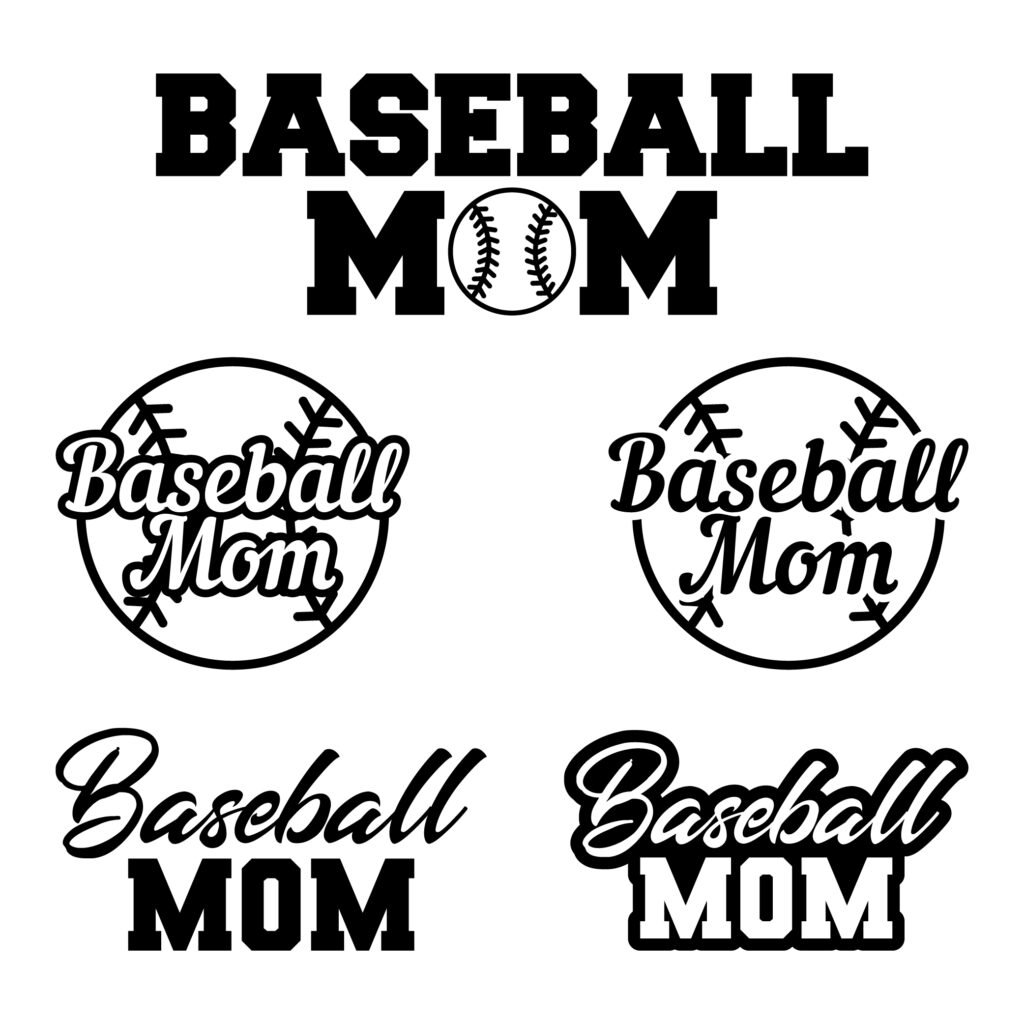Baseball Mom SVG Bundle – 5 Baseball Mom Designs for Cricut, Silhouette & Crafts