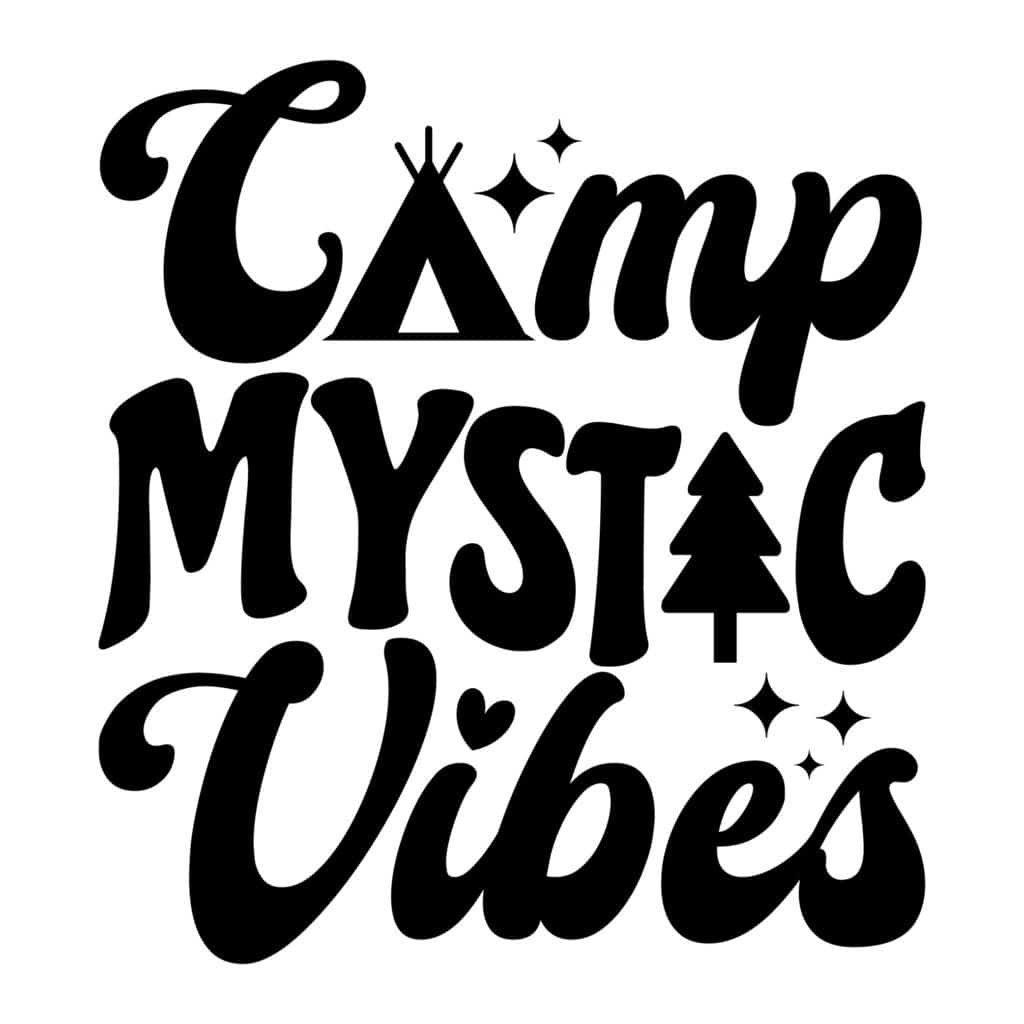 Camp Mystic Vibes SVG design for camping lovers, boho style