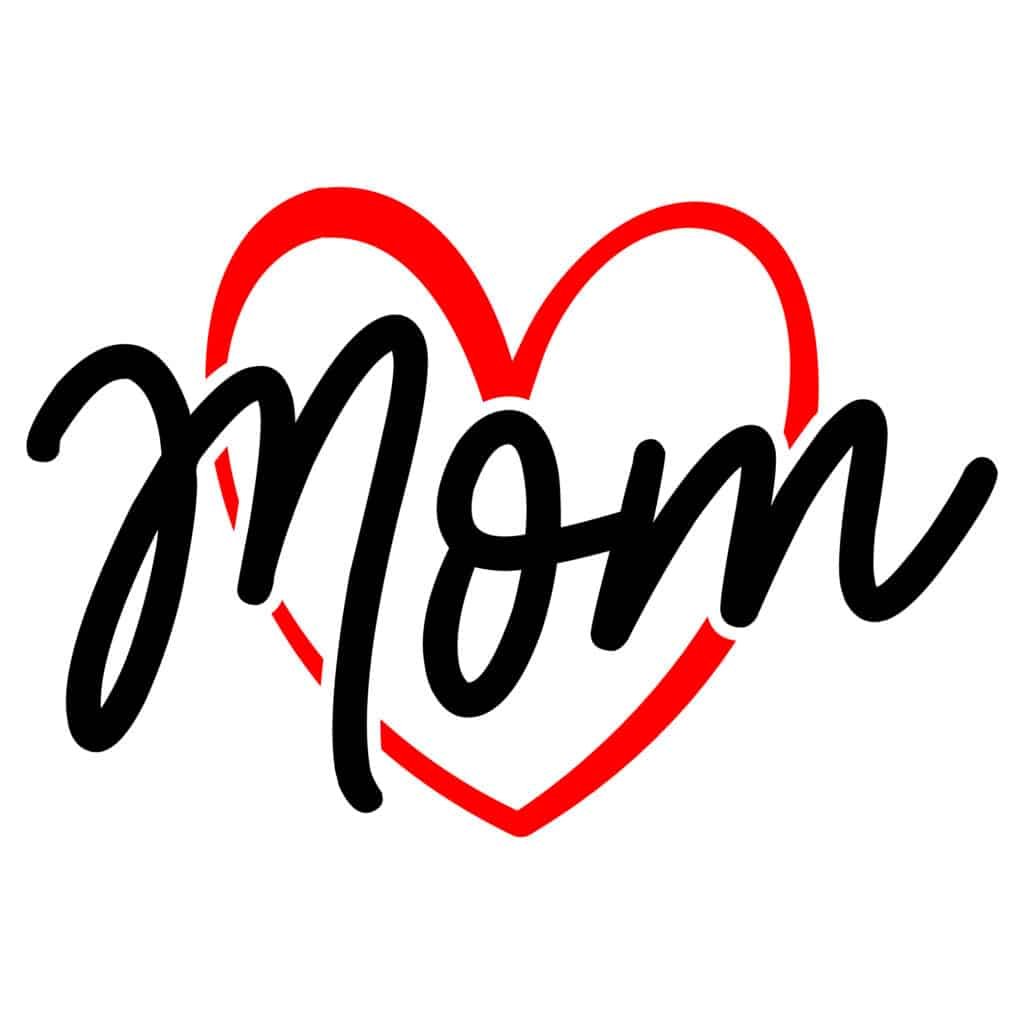 Mom Heart SVG Design – Cute Heart Clipart with Mom text for Cricut and Crafts