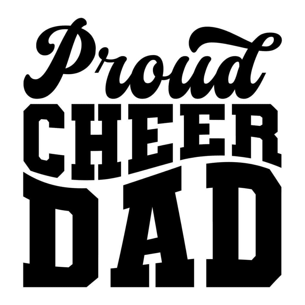 Proud Cheer Dad SVG design for cheerleading fathers – digital cut file for Cricut and Silhouette projects.
