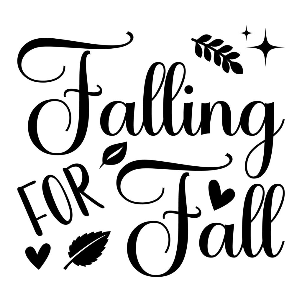 Falling for Fall SVG preview - autumn leaves and pumpkin spice clipart