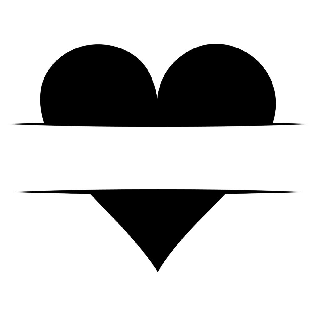 Free monogram SVG heart clipart with space for custom name – perfect for Cricut, Silhouette, and DIY crafts.