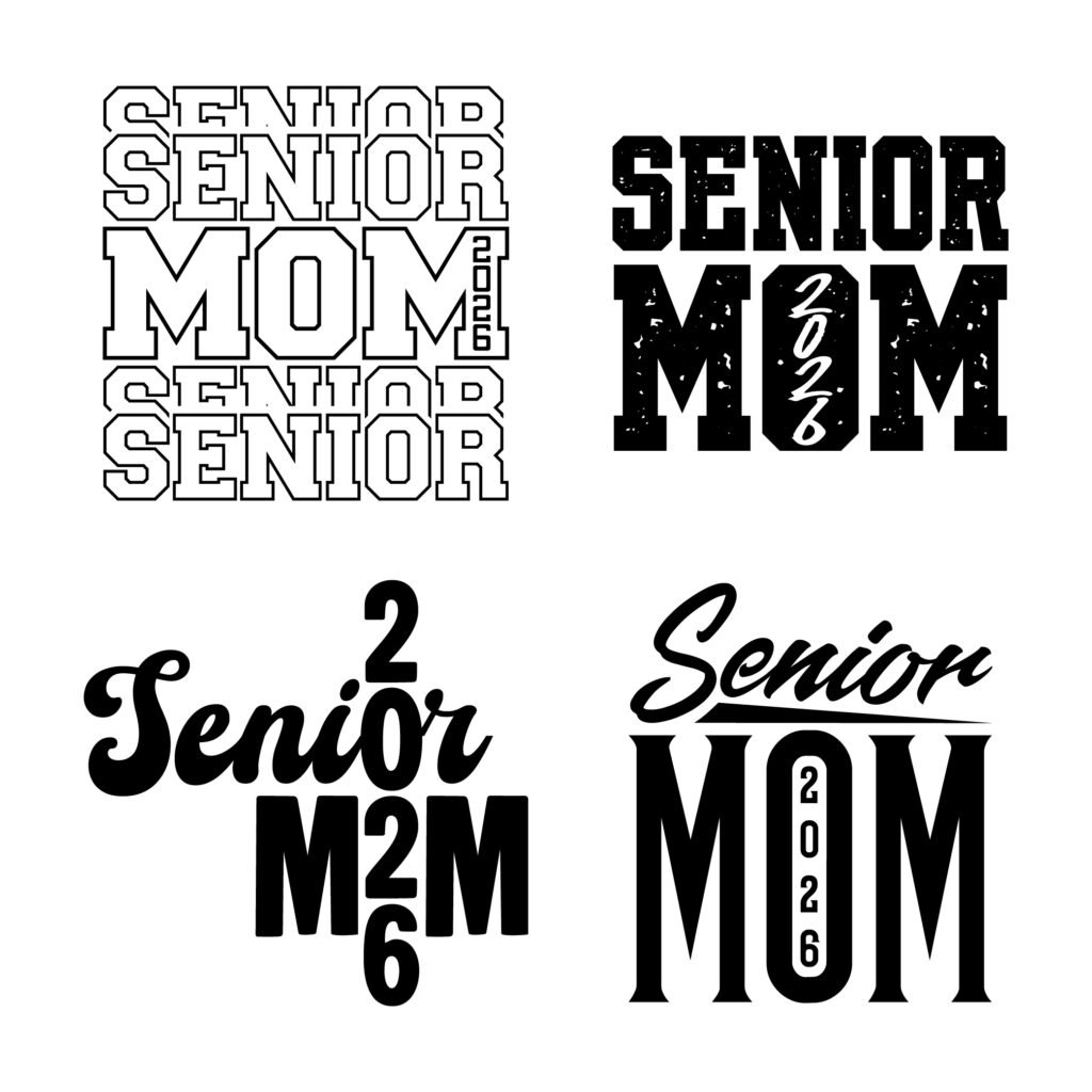 Senior Mom SVG Free - Senior Mom 2026 graduation design for printable shirts and digital download