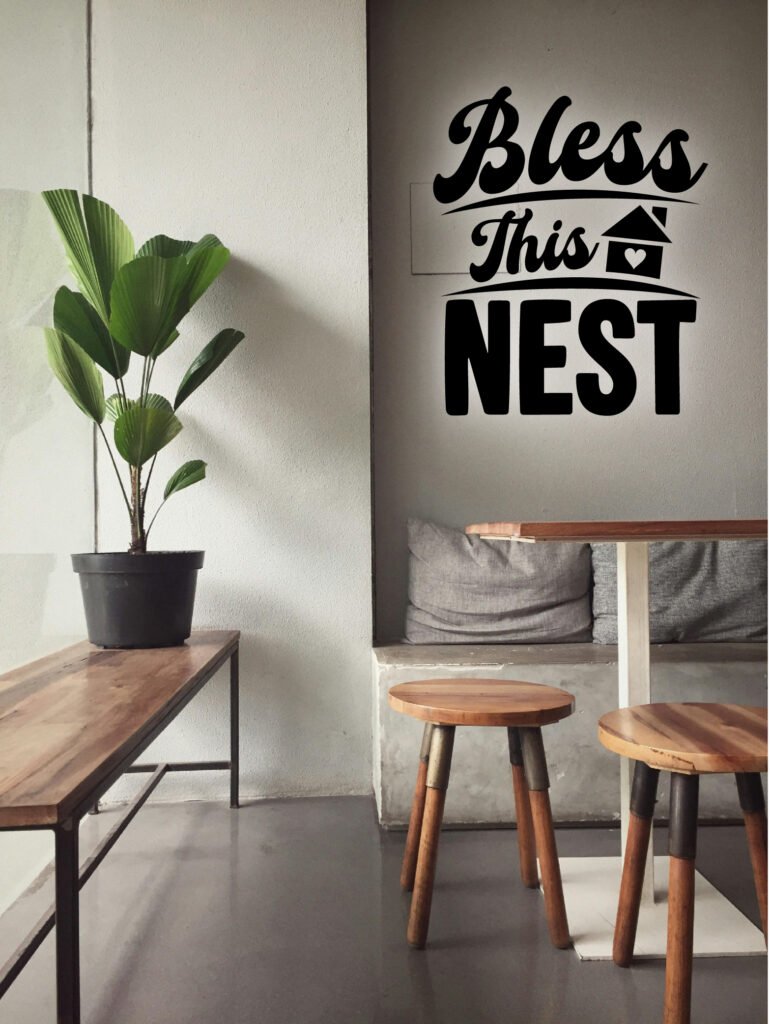 Bless This Nest Free Home Decor SVG Design for Cricut and Silhouette