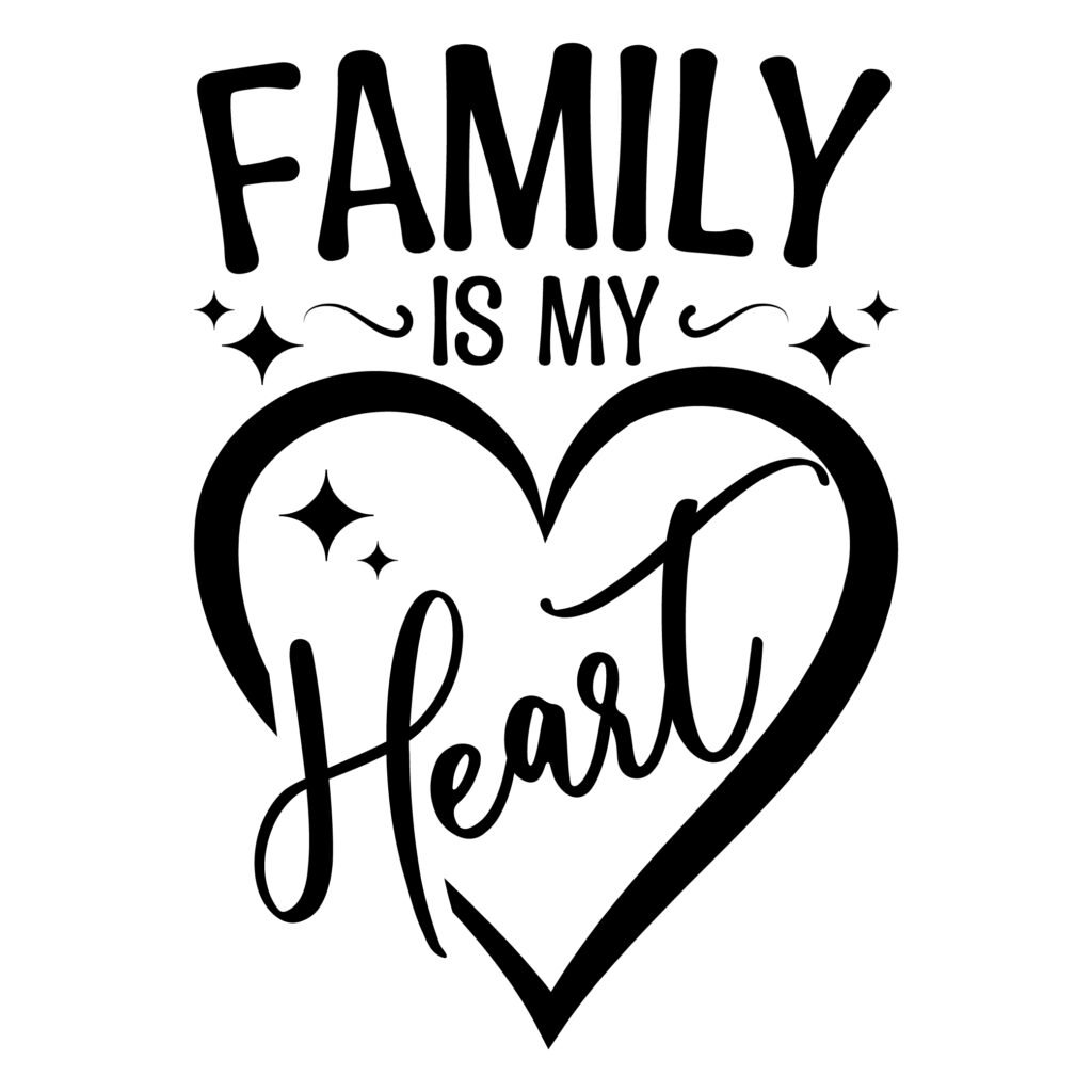 Family is My Heart SVG free design for Cricut and Silhouette projects