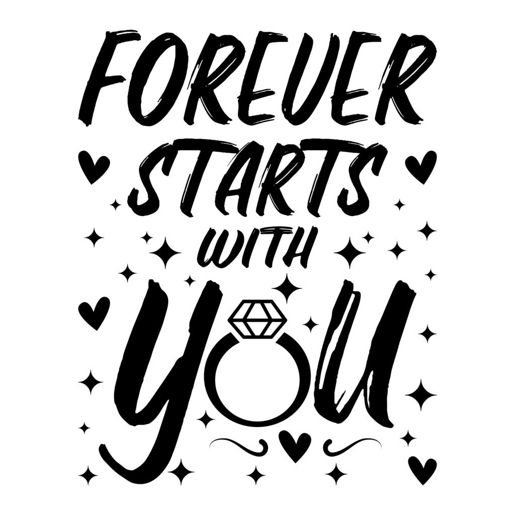 Forever Starts with You SVG free romantic love quote design