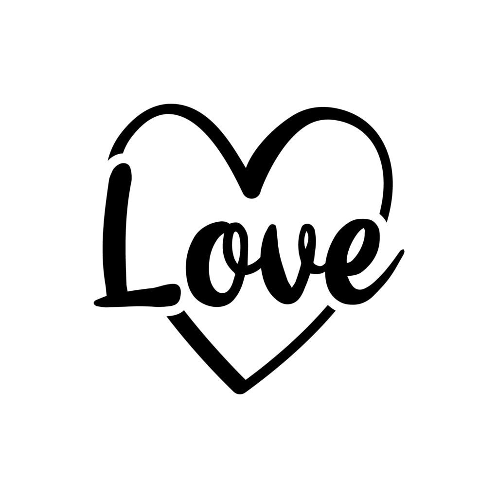 Free Heart Outline SVG Bundle with 16 Love, Family, and Inspirational Words for Cricut and Silhouette