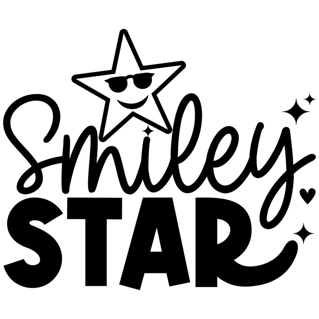 Free Smiley Star SVG design - Cute happy star face vector for Cricut and Silhouette crafts