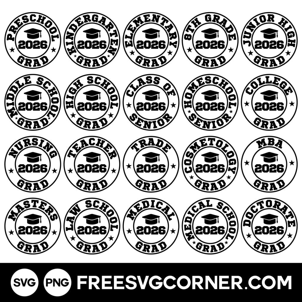 graduation svg free bundle 2026 cut files