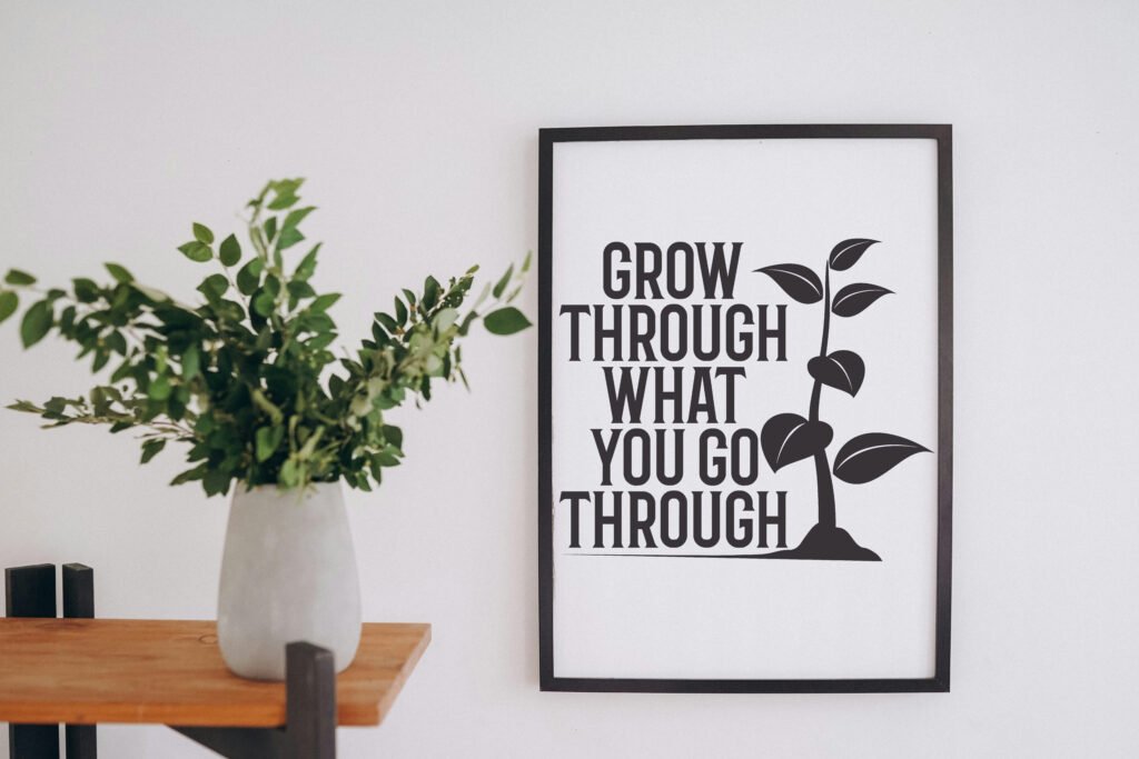 Grow Through What You Go Through SVG free motivational quote design for Cricut and Silhouette projects
