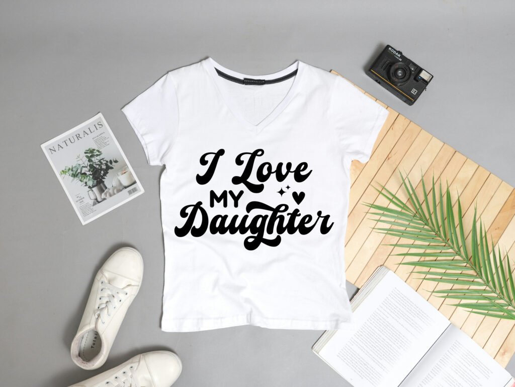 Free I Love My Daughter SVG for Cricut, Silhouette, crafts, t-shirts, mugs, wall art.