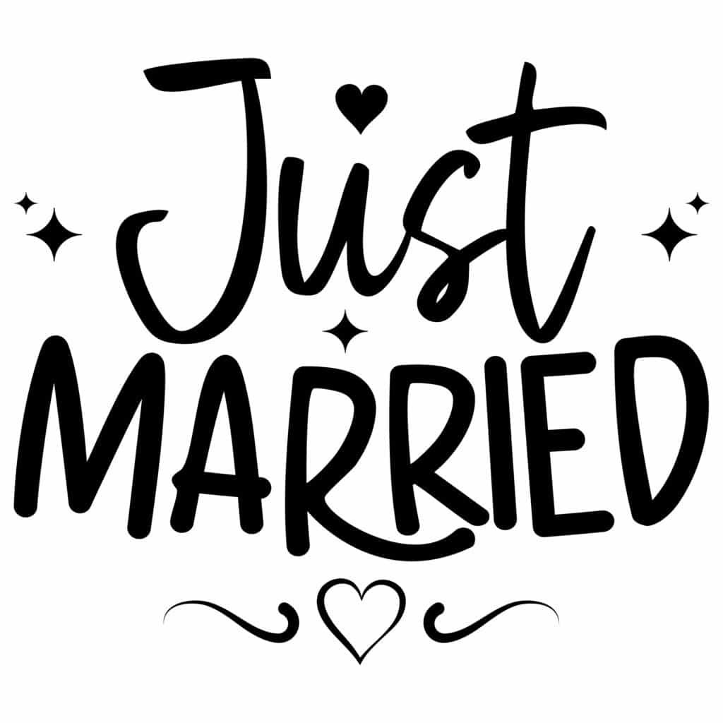 Just Married SVG Free Download for Cricut and Silhouette