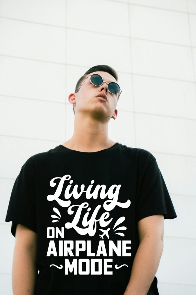 Living Life on Airplane Mode SVG free funny travel quote design for Cricut and Silhouette.