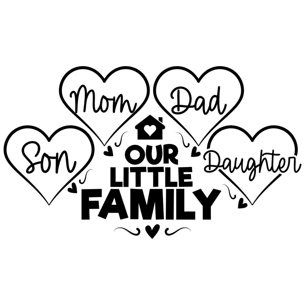 Our Little Family SVG Free Download - Family Love SVG for Mom, Dad, Son, Daughter