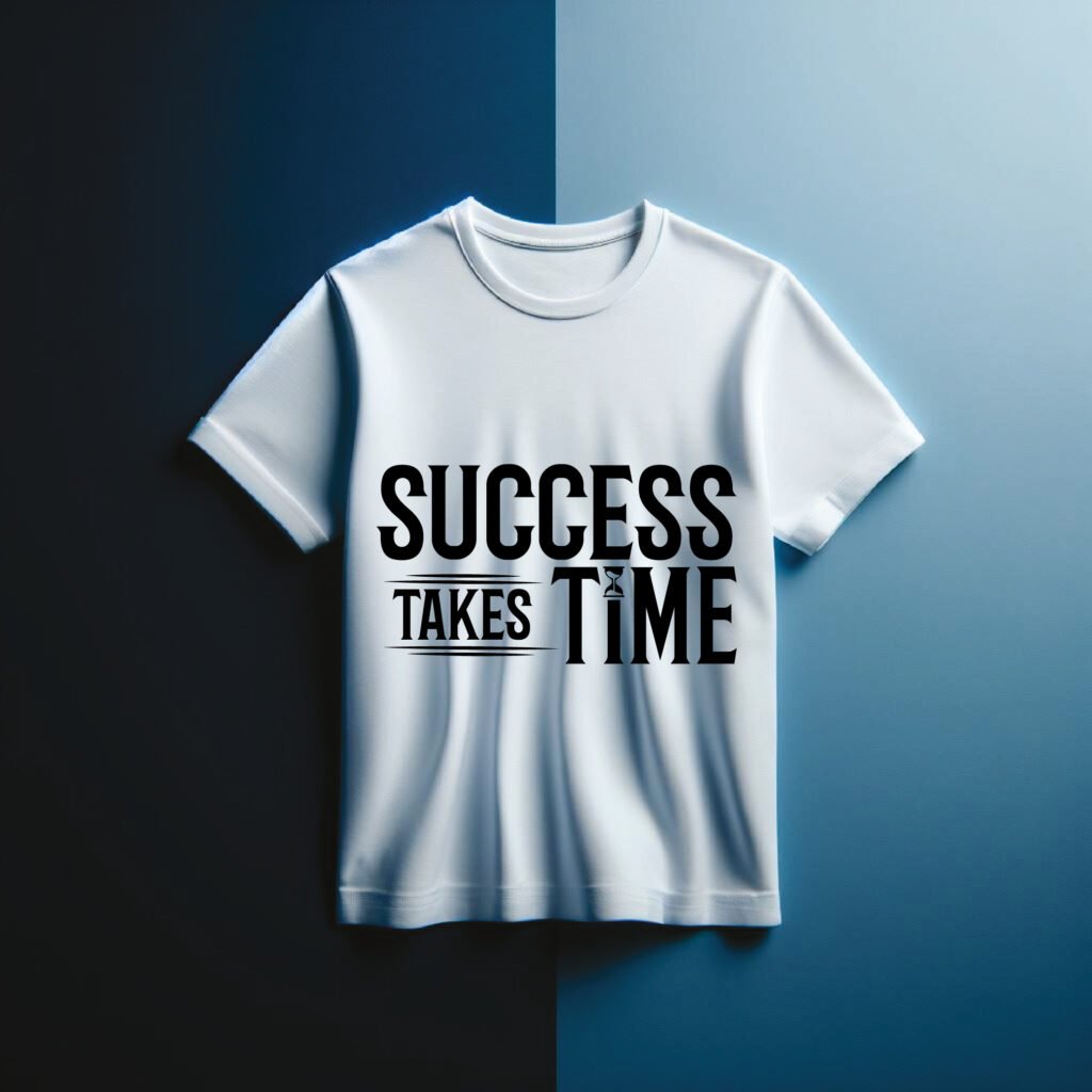 Free Success Takes Time SVG design with motivational quote, perfect for Cricut and Silhouette crafts, vinyl decals, t-shirts, mugs, and wall art.
