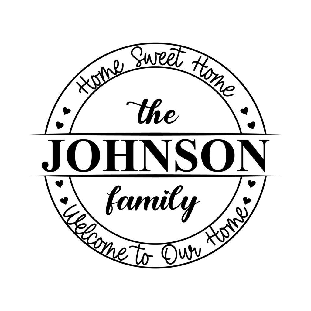 Johnson Family Name Monogram SVG Free Download, Home Decor and Personalized Family Sign Preview