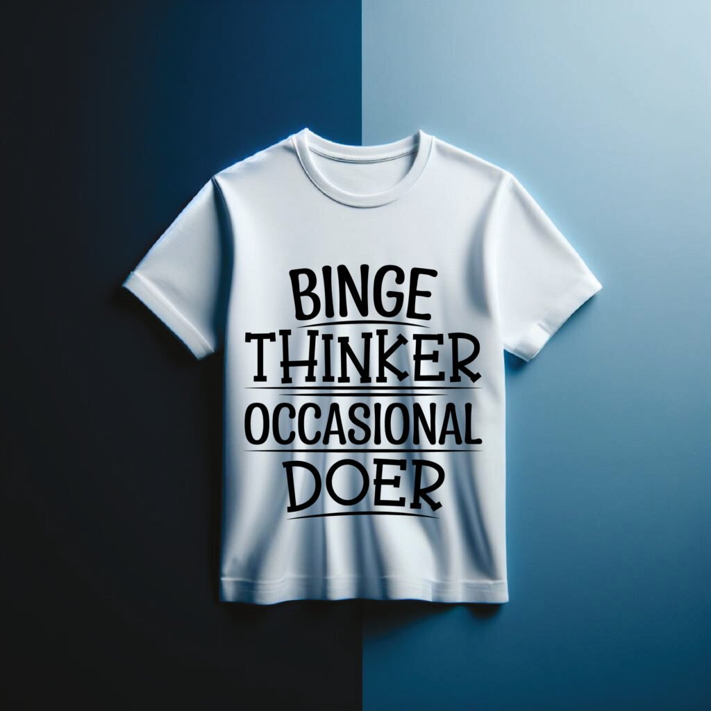 Binge Thinker Occasional Doer funny SVG design for Cricut and Silhouette free download