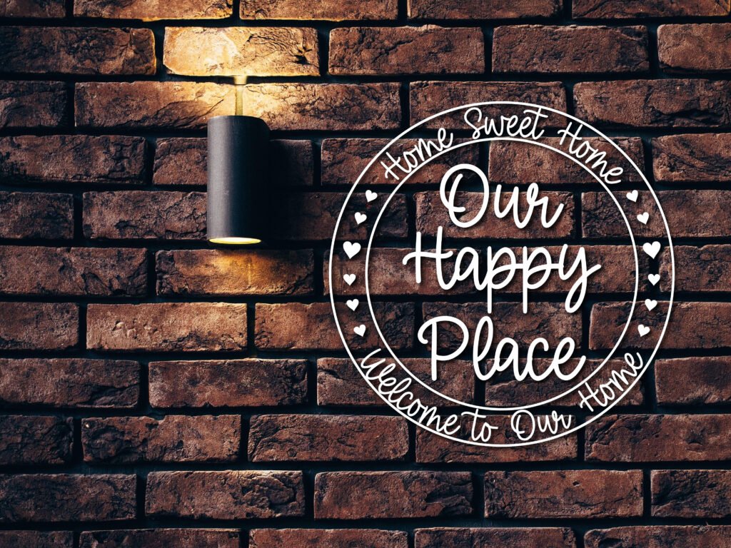 Free Home Sweet Home Our Happy Place SVG Cut File for Cricut and Silhouette