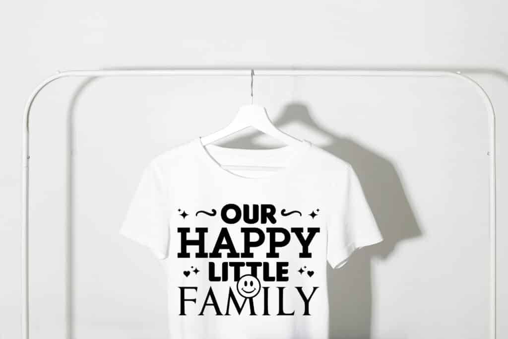 Our Happy Little Family SVG image displaying warm family love quote