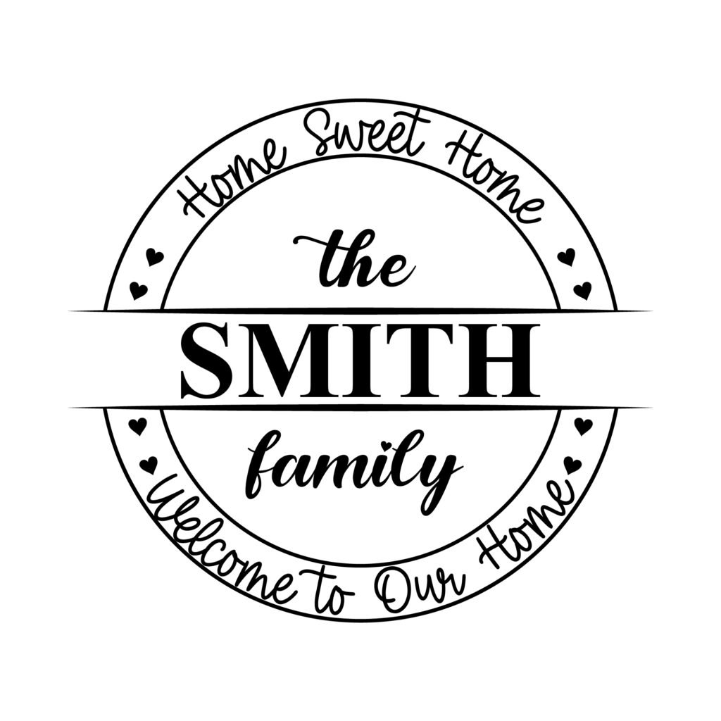 Smith Family Name Monogram SVG Free Download, Home Decor and Personalized Family Sign Preview