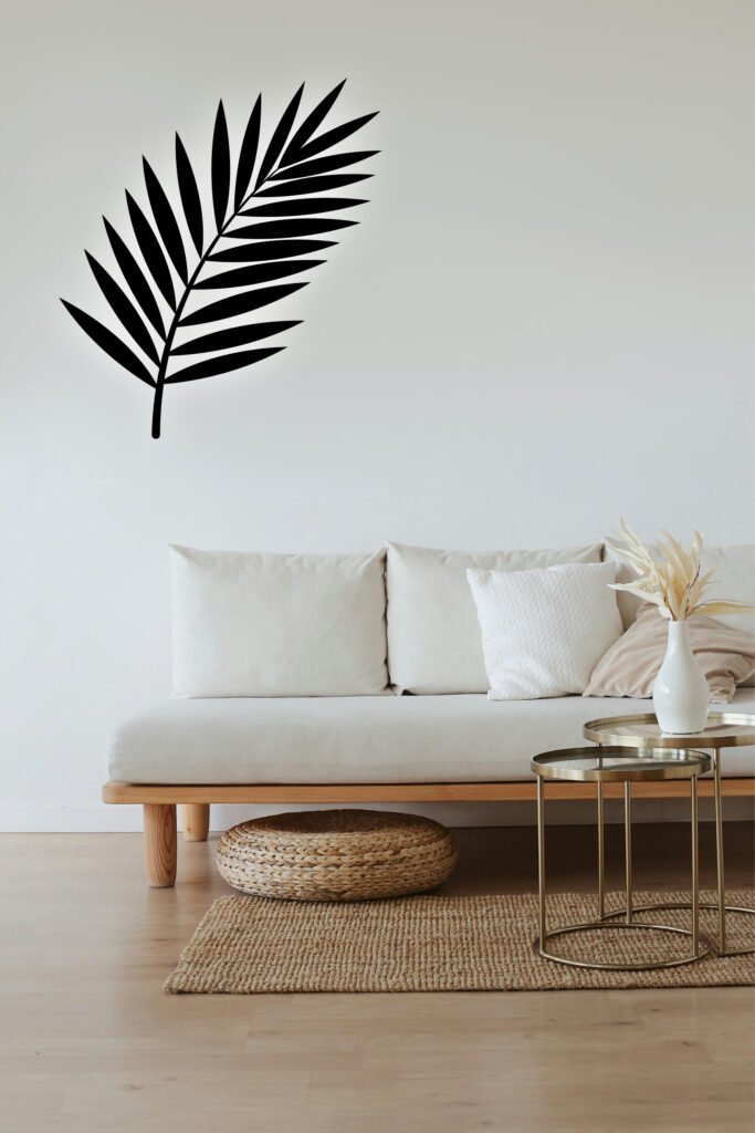 Palm frond silhouette SVG free tropical leaf design