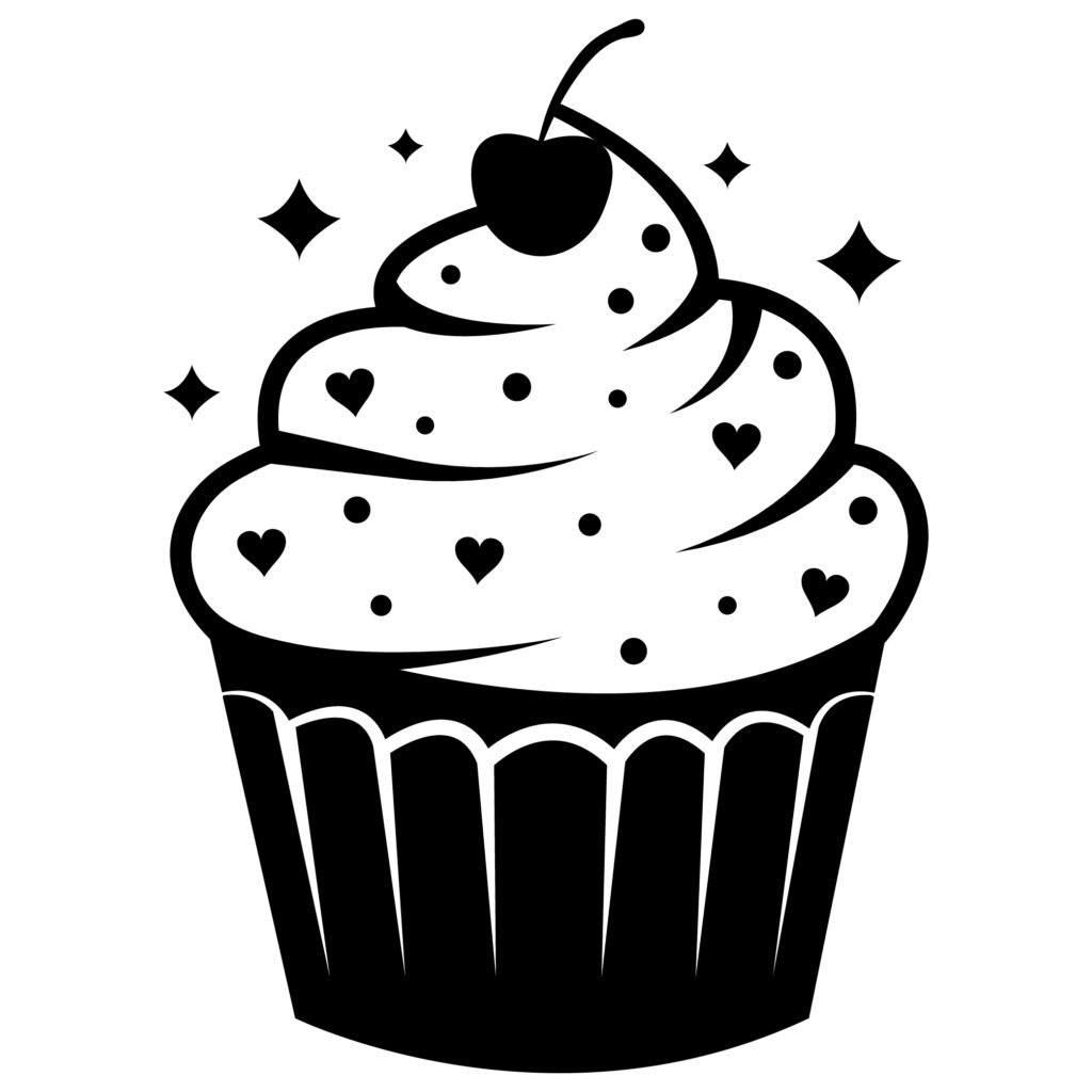 Cute Cupcake Silhouette SVG Free Sweet Dessert SVG for Cricut
