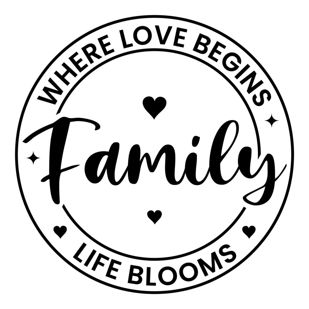 Free Family Love SVG Where Love Begins Family Life Blooms for Cricut and Silhouette crafts