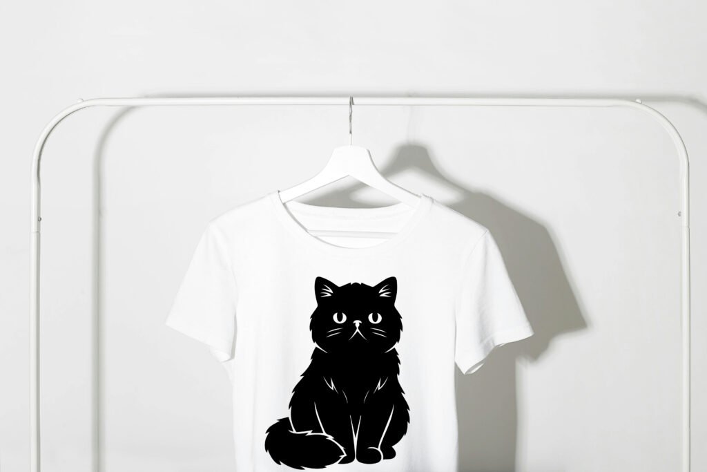 Fluffy Persian Cat Silhouette SVG free download, cute Persian cat outline vector for Cricut and Silhouette crafts.