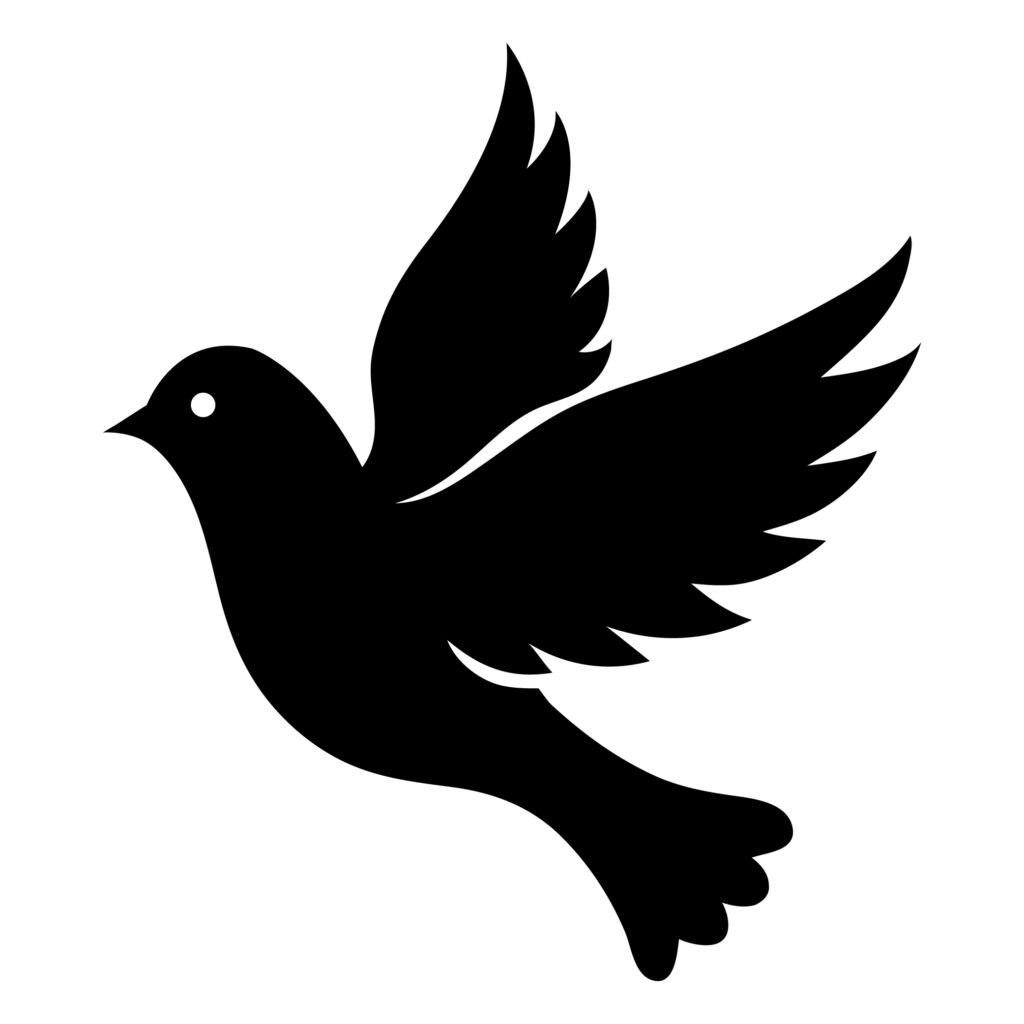 Free Dove Silhouette SVG Solid Black Peace Bird Vector