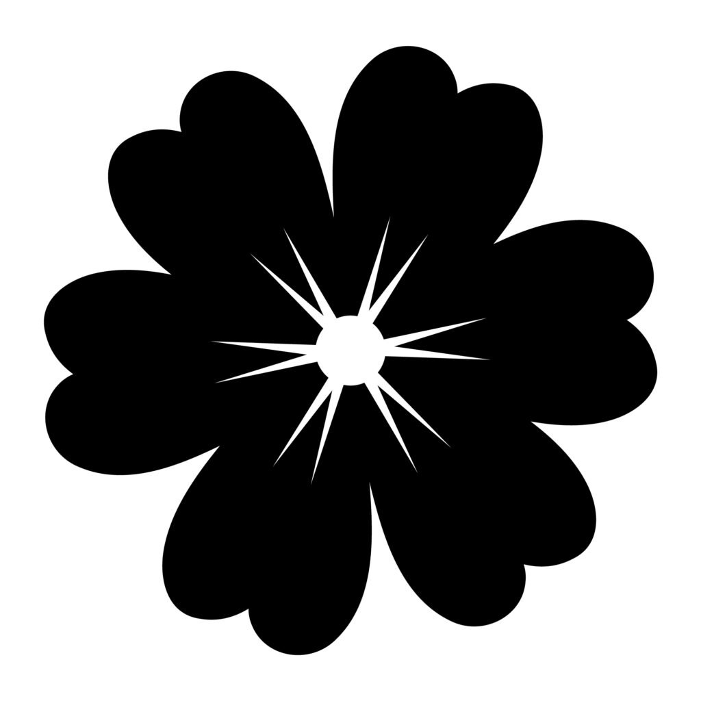 Free flower silhouette svg featuring a solid black daisy vector, perfect for Cricut and print projects. Great for shirts, mugs, cards, and all sorts of home decor.