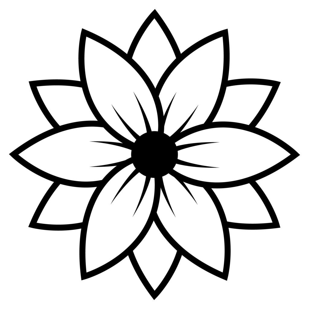Free simple sunflower outline SVG minimal floral vector for Cricut and Silhouette crafts