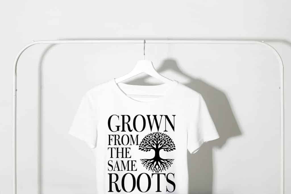 Grown from the same roots SVG design showing family connections with tree roots for crafts and home decor