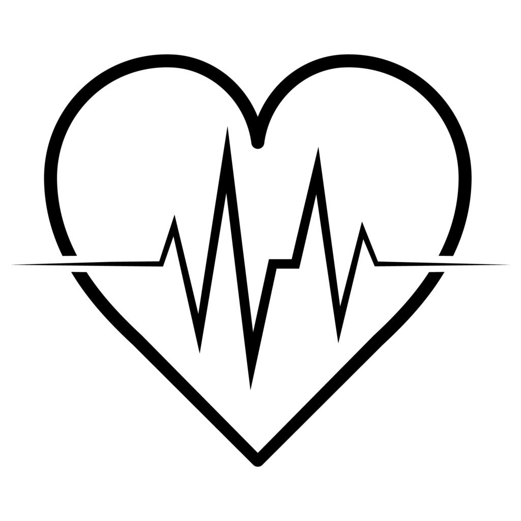 Heart with heartbeat SVG free download, minimal line art design perfect for Cricut and Silhouette.