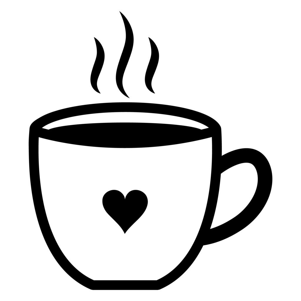 hot coffee cup svg with heart for crafting and diy projects
