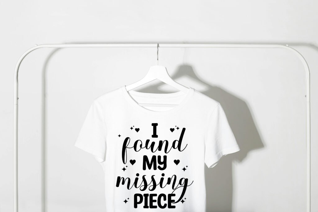 I found my missing piece romantic love SVG design perfect for couples, romantic quotes projects, and creative gifts.