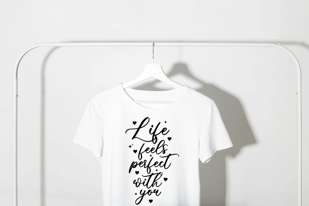 Life feels perfect with you SVG design, displaying a motivational quote for crafting, t-shirts, mugs, wall art, planners, and DIY gifts. Free for personal and commercial use.