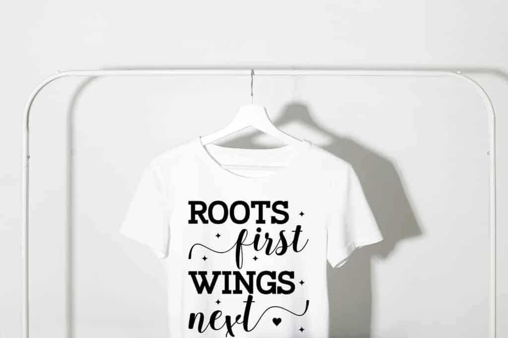 Roots First, Wings Next SVG File for Family Theme Crafts