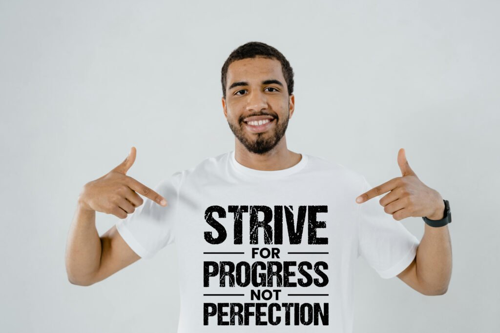 Strive for Progress Not Perfection SVG motivational hustle quote design for crafts and digital projects