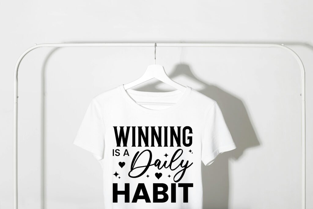 Winning is a Daily Habit motivational SVG for focus and success projects