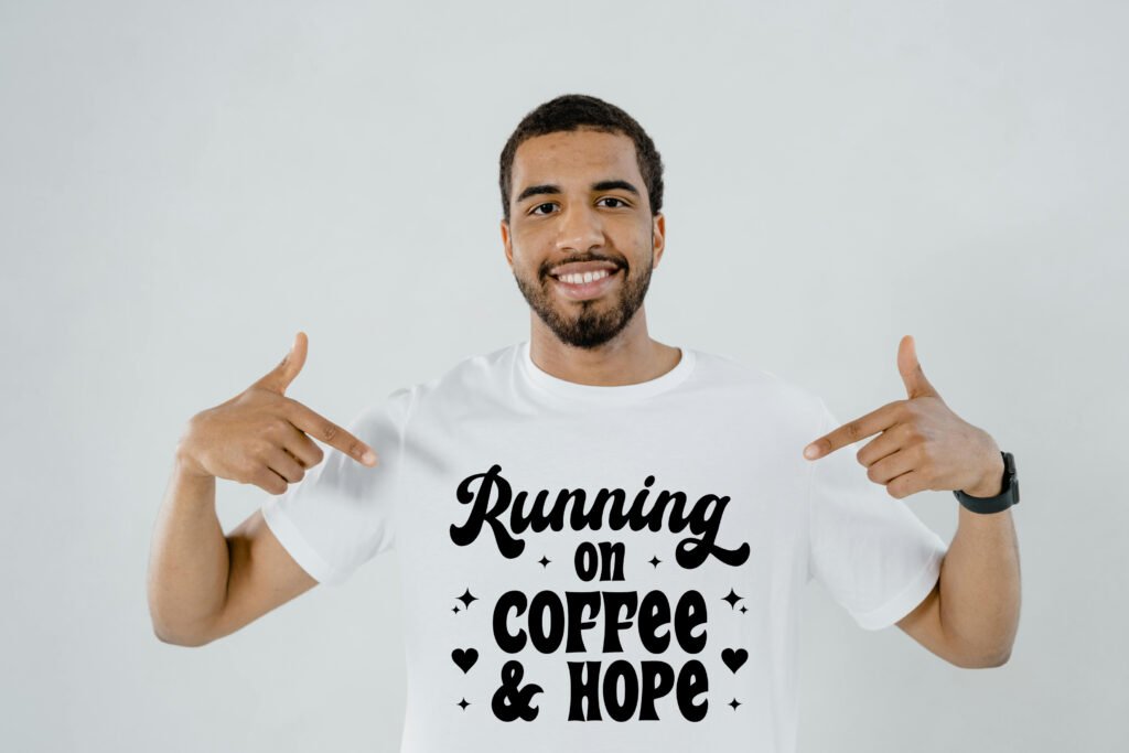 Running on hope and coffee svg design with clean typography for coffee lovers and runners