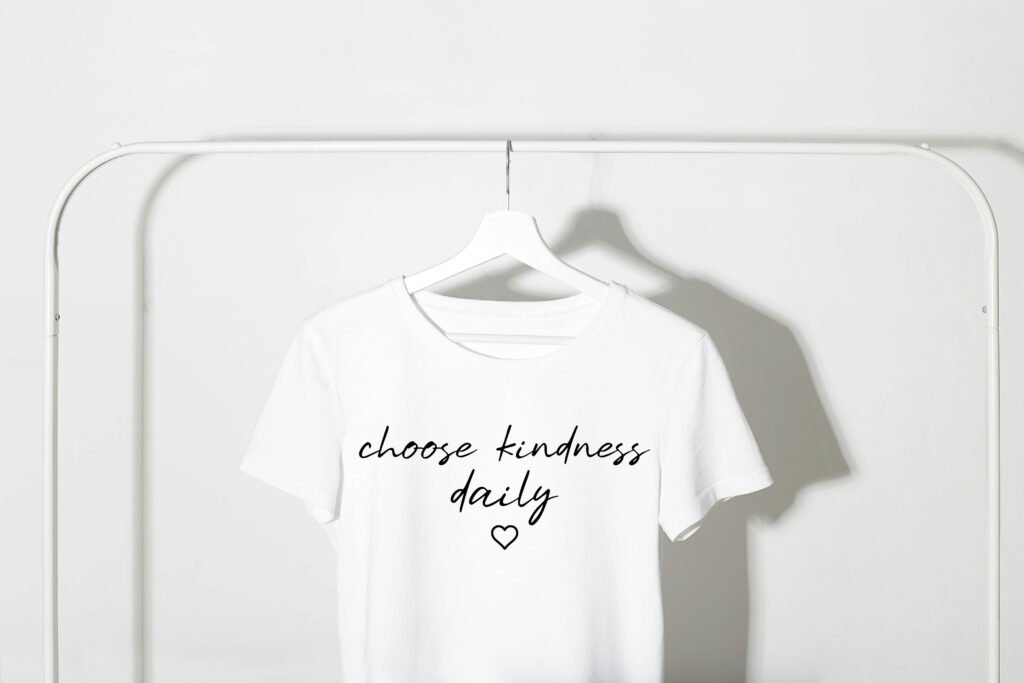 Choose kindness daily svg with minimalist typography and a positive message for crafts and home decor.