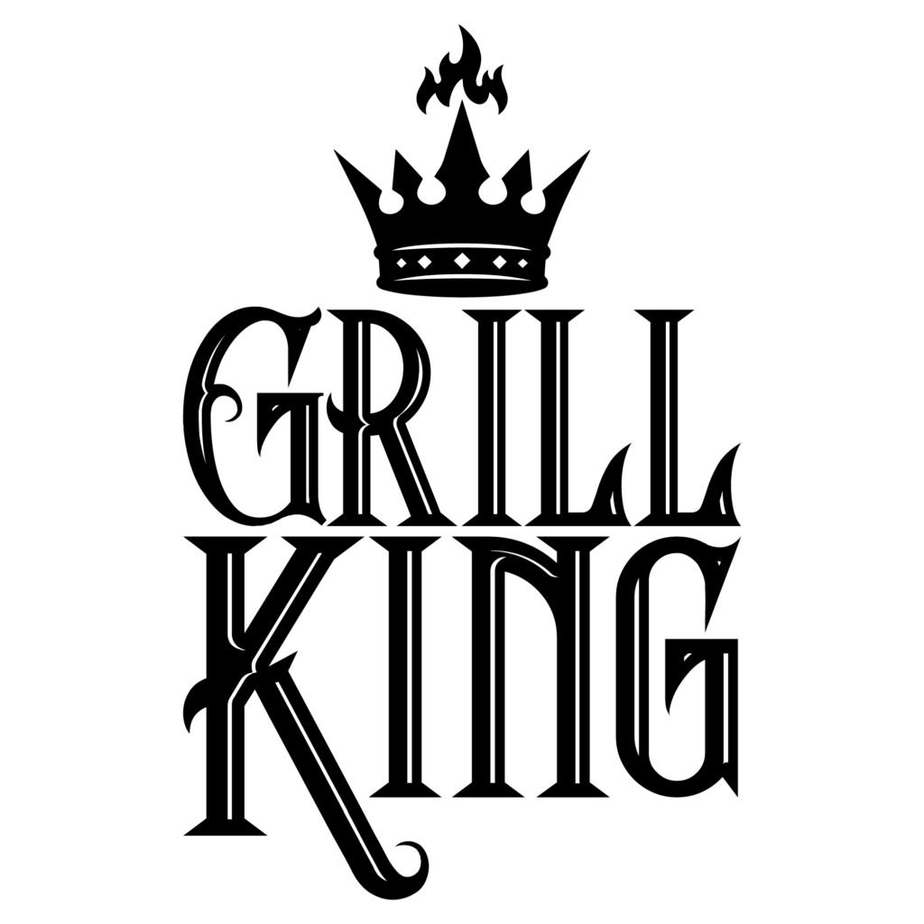 Grill king svg design showing bold barbecue style typography for backyard grilling and outdoor cooking projects.