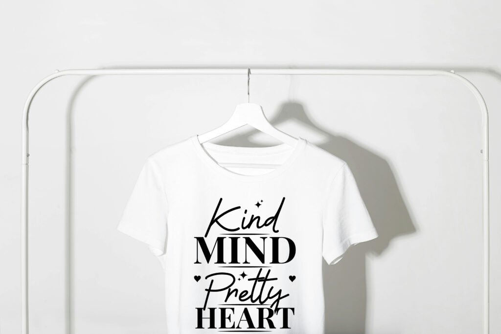 Kind mind pretty heart svg design promoting kindness and mental wellness