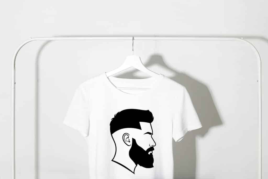 men bald fade haircut with beard svg