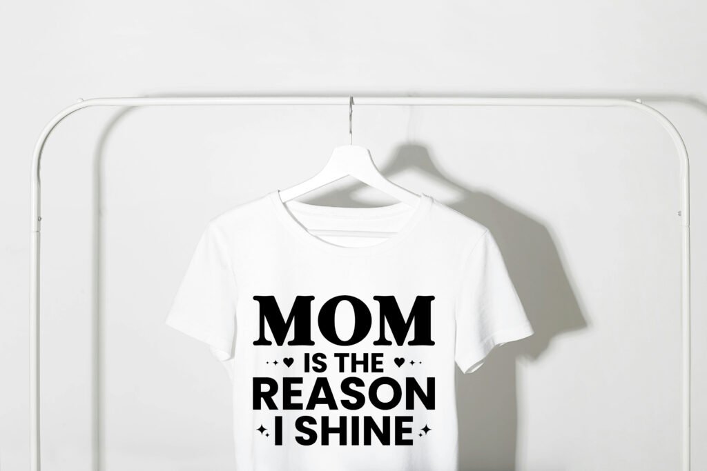 Mom Is the Reason I Shine SVG design featuring elegant bold lettering, perfect for t-shirts, mugs, tote bags, wall art, greeting cards, and DIY crafts. Clean and scalable vector for Cricut and Silhouette projects.
