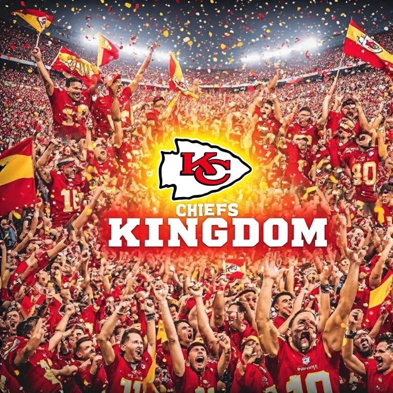 Kansas City Chiefs wallpaper 8K Ultra HD neon fan love NFL football background with bright red and gold colors