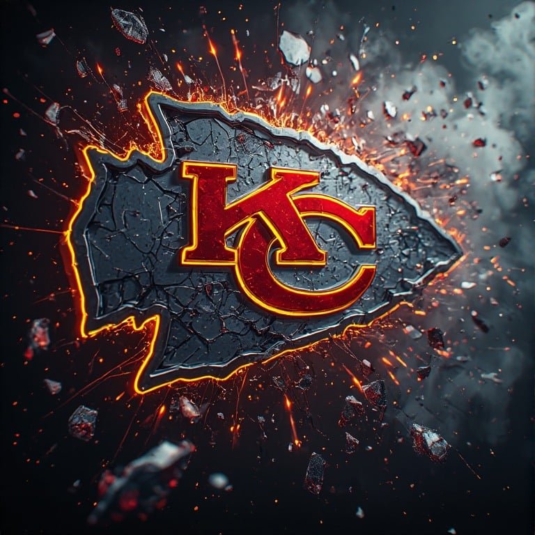 Kansas City Chiefs wallpaper 8K Ultra HD neon fan love NFL football background with bright red and gold colors