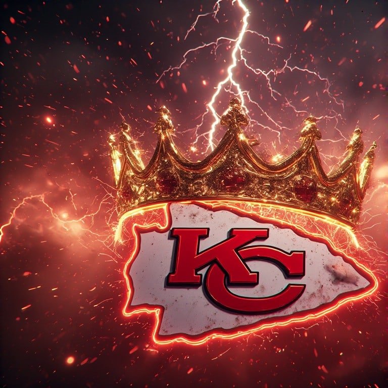 Kansas City Chiefs wallpaper 8K Ultra HD neon fan love NFL football background with bright red and gold colors