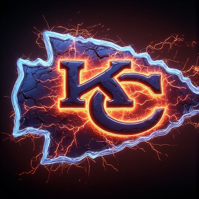 Kansas City Chiefs wallpaper 8K Ultra HD neon fan love NFL football background with bright red and gold colors
