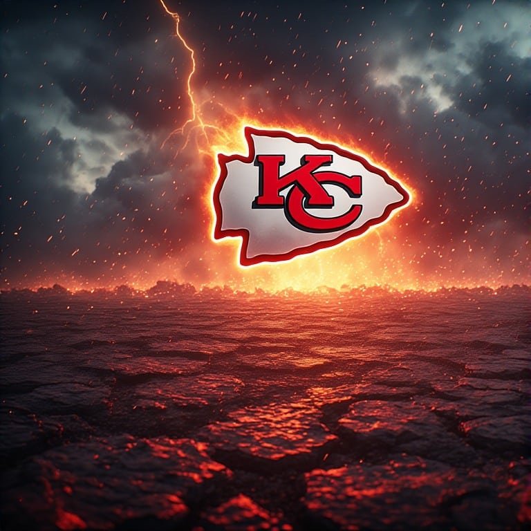 Kansas City Chiefs wallpaper 8K Ultra HD neon fan love NFL football background with bright red and gold colors